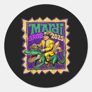 Adesivo Redondo Trump Torna O Excelente De Mardi Gras Novamente En