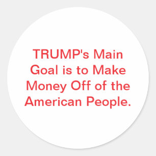 Adesivo Redondo Trump Trapaceia Americanos Hankamer Artjunkhaus 