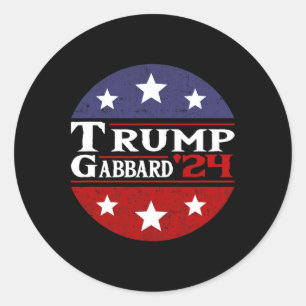 Adesivo Redondo Trump Tulsi Gabbard 2024 Bandeira Conservadora Dos
