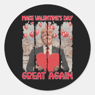 Adesivo Redondo Trump Valentine's Day Shirt Make Valentine's Day G
