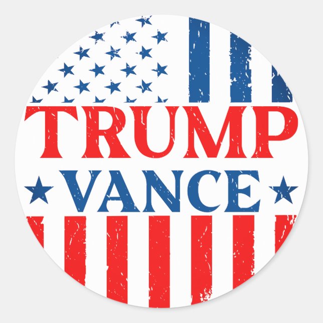 Adesivo Redondo Trump Vance (Frente)