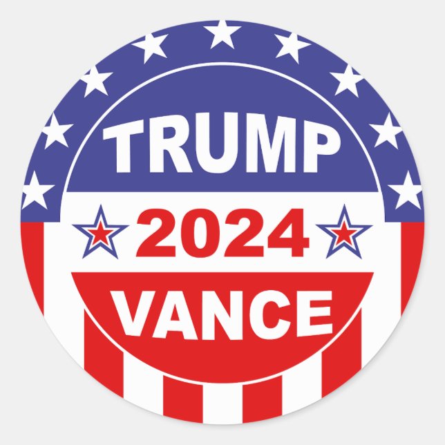 ADESIVO REDONDO TRUMP VANCE 2024 (Frente)
