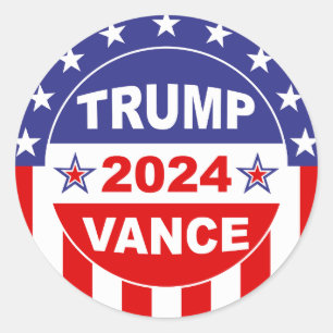 ADESIVO REDONDO TRUMP VANCE 2024