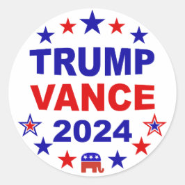 Adesivo Redondo Trump Vance 2024