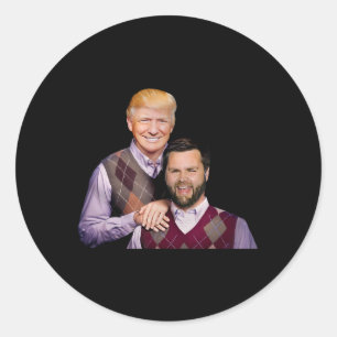 Adesivo Redondo Trump Vance 2024 Irmãos Funny Parody Trump J.d.