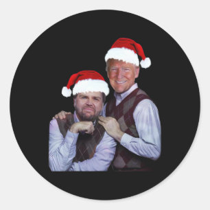 Adesivo Redondo Trump Vance 2024 Irmãos Papais noeis Engraçado Tru