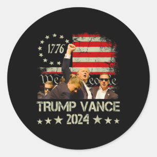 Adesivo Redondo Trump Vance 2024 Presidente Trump Apoiador Re-elec