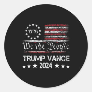 Adesivo Redondo Trump Vance 2024 Presidente Trump Apoiador Re-elec