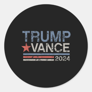 Adesivo Redondo Trump Vance 2024 Retro Stripe Trump Jd Vance