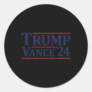 Adesivo Redondo Trump Vance 24 Vintage 2024
