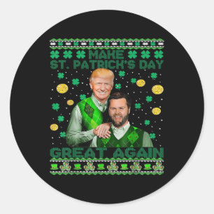 Adesivo Redondo Trump Vance Brothers Funny Dia de São Patrício Ugl