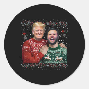 Adesivo Redondo Trump Vance Brothers Funny Ugly Christmas Xmas Swe