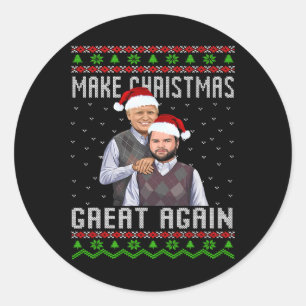Adesivo Redondo Trump Vance Camisetas Irmãos Tornam O Natal Ótimo