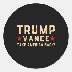 Adesivo Redondo Trump Vance (Frente E Byck) Vai Levar Um Felon