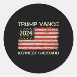 Adesivo Redondo Trump Vance Kennedy Gabbyrd Xeque-Mate Leve a Amér