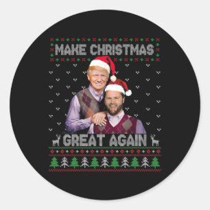 Adesivo Redondo Trump Vance Shirt Irmãos fazem Excelente de Natal 