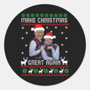 Adesivo Redondo Trump Vance Shirt Irmãos fazem Excelente de Natal