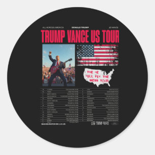 Adesivo Redondo Trump Vance Us Tour