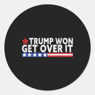 Adesivo Redondo Trump Venceu Supere Isso 2025 Bandeira EUA