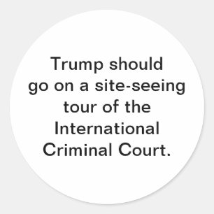 Adesivo Redondo Trump Visita Tribunal Criminal Hankamer Artjunkhau