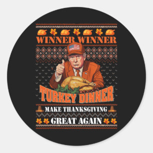 Adesivo Redondo Trump Winner Funny Winner Turquia Janta Graças