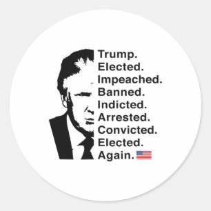 Adesivo Redondo Trump Won 2024 Lista Word Reelege Vitória 45 47 Tr