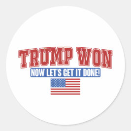 Adesivo Redondo Trump Won Agora Vamos