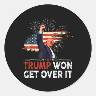 Adesivo Redondo Trump Won supera isso 2024 Donald Trump Won 2024