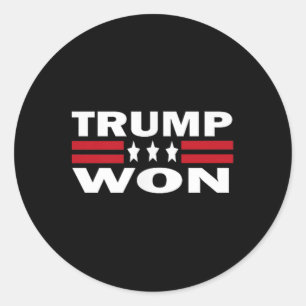 Adesivo Redondo Trump Won Trump Lixo Gestão Funny Lixo Tru