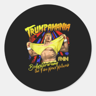 Adesivo Redondo Trumpamania Shirt Trump Traz A América De Volta 20