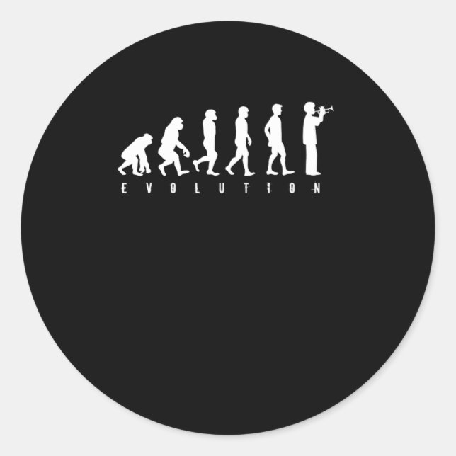 Adesivo Redondo Trumpet Music Notes Musical Instrument Musician Ev (Frente)