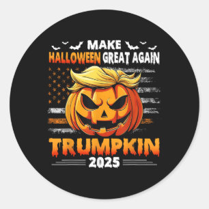 Adesivo Redondo Trumpkin 2025 Usa Torna O Excelente De Halloween N