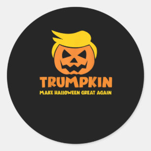 Adesivo Redondo Trumpkin Faz Excelente De Halloween De Novo Jack O