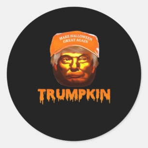 Adesivo Redondo Trumpkin Faz Excelente De Halloween De Novo Lama