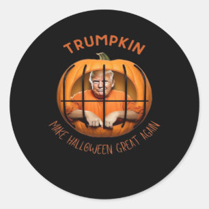 Adesivo Redondo Trumpkin Faz Excelente De Halloween De Novo - Másc
