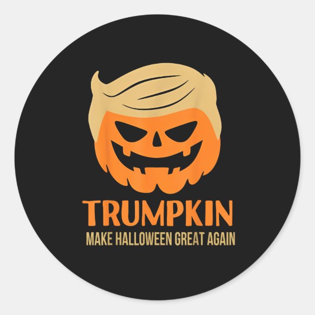 Adesivo Redondo Trumpkin Faz Excelente De Halloween Novamente (Frente)