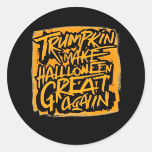 Adesivo Redondo Trumpkin Faz Excelente De Halloween Novamente - Au