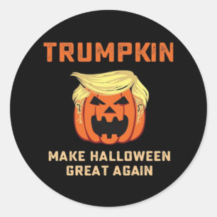 Adesivo Redondo Trumpkin Faz Excelente De Halloween Novamente - Bo