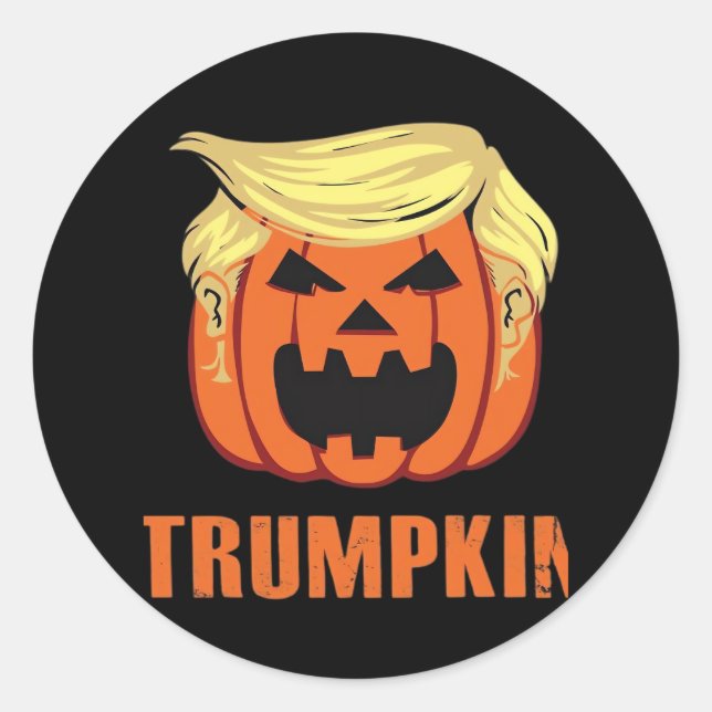 Adesivo Redondo Trumpkin faz o Halloween (Frente)
