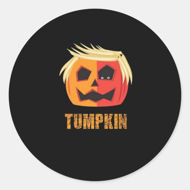 Adesivo Redondo Trumpkin Halloween (Frente)