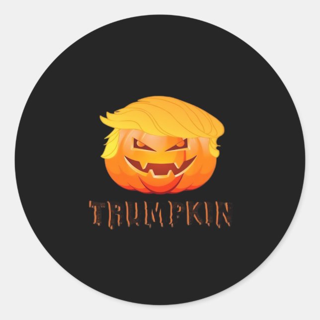Adesivo Redondo Trumpkin Halloween Classic (Frente)