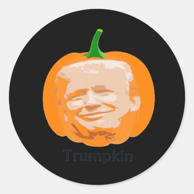 Adesivo Redondo Trumpkin Halloween Classic (Frente)