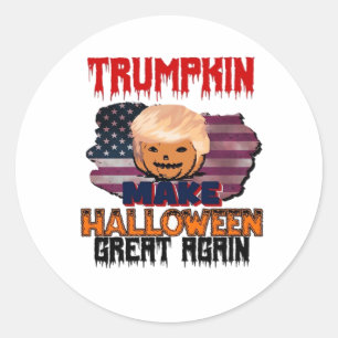 Adesivo Redondo Trumpkin Halloween Classic
