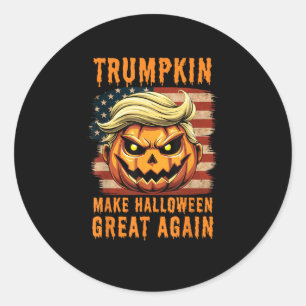 Adesivo Redondo Trumpkin Halloween Pumpkin Faz Excelente De Hallow