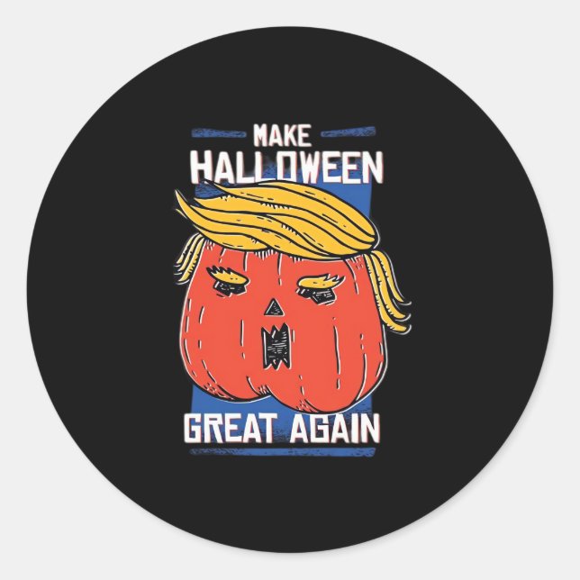 Adesivo Redondo Trumpkin Halloween Pupmkin Clássico (Frente)