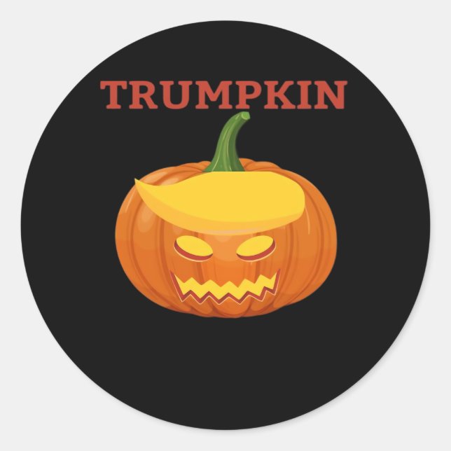 Adesivo Redondo Trumpkin Jack-O-Lanterna Clássico (Frente)