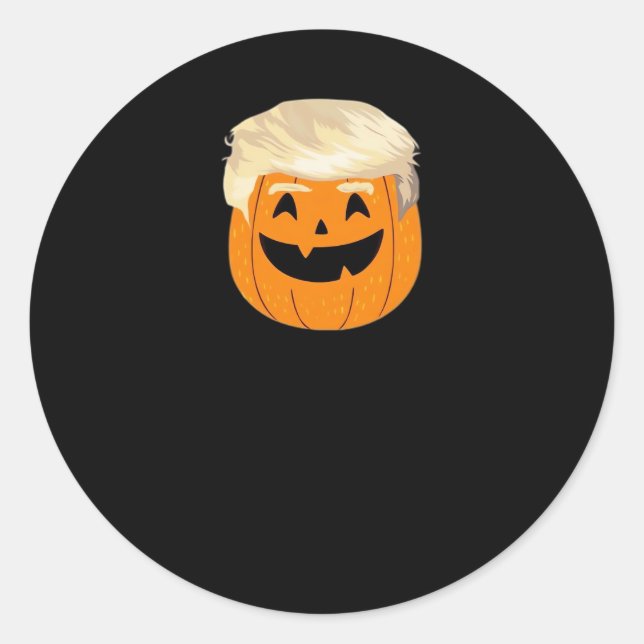 Adesivo Redondo Trumpkin Pumpkin Halloween Clássico (Frente)