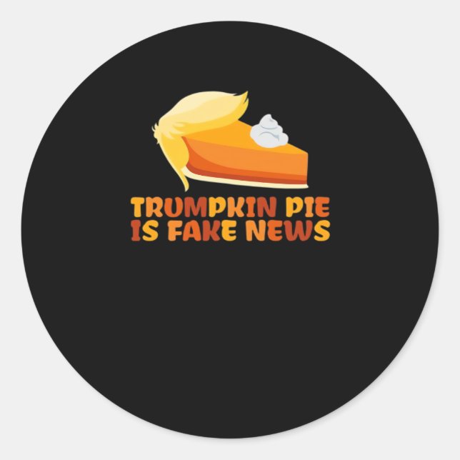 Adesivo Redondo Trumpkin Pumpkin Pie Engraçado Ação de Graças Feit (Frente)
