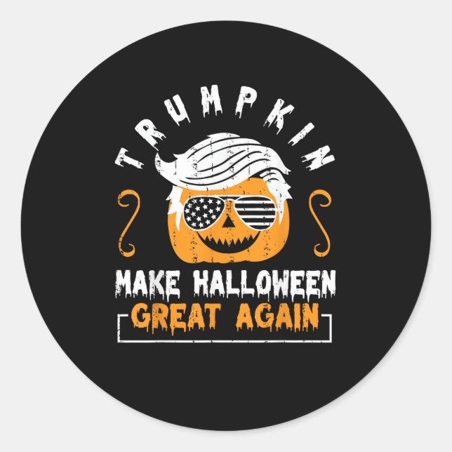 Adesivo Redondo Trumpkin Torna O Excelente De Halloween Novamente  (Frente)