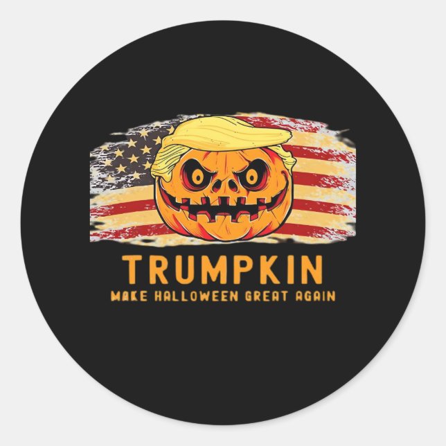 Adesivo Redondo Trumpkin Torna O Excelente De Halloween Novamente  (Frente)